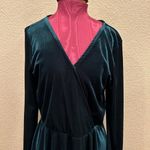 Gianni Bini NWT  Dark Green Ribbed Velvet Long Sleeve Dress - Midnight Glam Photo 2