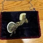 Steve Madden Embellished Clutch Pouch Eclectic Colorful Velvet Animal Zebra Photo 0