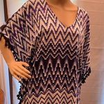 Just Fab Black & Blue Poncho Top size Small Photo 0