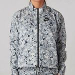 Nike Black and White Floral Windrunner Jacket small roses lillies running Photo 1