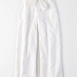 American Eagle High-Waisted Paperbag Wide Leg Pants White Women’s Size Large Photo 0