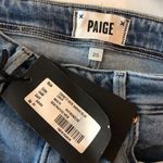 Paige  Sarah Slim Crop High Rise Jeans Skysong Destroyed Hem Denim 25 Photo 4