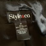 Style & Co 100% Black Authentic Leather Coat M Photo 3