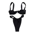 BELLE THE LABEL Oracle Top & Bare Bikini Bottom Black M Size M Photo 4