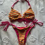 SheIn Striped Tie Bikini Set Photo 0