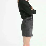 Everlane  The Denim Jean Raw Hem Mini Skirt in Black Sz. 27 Photo 7