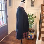 J.Jill  NWOT Oversized Navy Top with Red Plaid Detail and Zipper in Back Photo 2