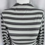 Cali Be New Striped Ribbed Mock Neck Long Sleeve Top Grey Multi Photo 3