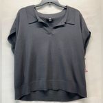 DKNY COLLARED V NECK SWEATER WOMENS XL DARK GRAY NEW Photo 0