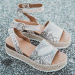 Snake Print Espadrilles Gray Size 7.5 Photo 0