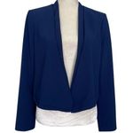 White House | Black Market  Navy Cropped Blazer Women's Size 6 Open Front Versatile Photo 0