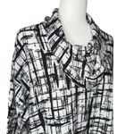 Ali Miles Tunic‎ Top L Artsy Oversized Lagenlook Cowl Neck Black White Blouse Size L Photo 3