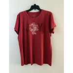 Life is Good Top Womens XL Cranberry Red JOY Christmas Short Sleeve T-shirt Photo 15