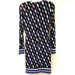 Michael Kors  Geometric Sheath Dress Sz 2 Y2K Preppy Blue Office Modern Minimal Photo 4
