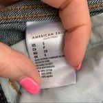 American Eagle Distressed Dark Wash Denim Cropped Jean Jacket Photo 4