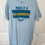 Vintage RARE 90’s Y2K Light Blue Blockbuster Graphic T Photo 0