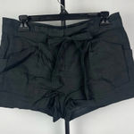 BCBGMAXAZRIA ‎ Black Linen Blend Paperbag Waist Tie Pleated Shorts Photo 0