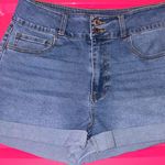 Forever 21 High-Waisted Butt Lifting Blue Jean Shorts Photo 0