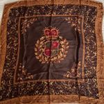 Talbots silk square scarf Top Wrap cheetah leopard crown Photo 1