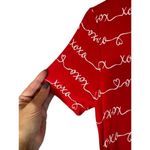 Nike  Red White Love Graphic Short Sleeve Casual V-Neck T-Shirt Women Sz XS Photo 3