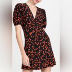 STAUD  Milla Poppy Field floral mini dress v neck summer size 12 Photo 4