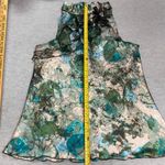 A Byer A.Byer Y2K Satiny Women's XL Sleeveless Asymmetric Ruffle Blue Green Top Blouse Photo 4