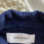 SoulCycle ‎ Blue Plaid Flannel Button Down Logo Top Photo 10
