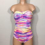 Ralph Lauren Lauren  pastel stripe swimsuit. New Photo 4