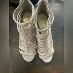 Fergalicious  By Fergie Women’s 6.5 Gladiator Back Zip Tan‎ Strappy Sandal Heels Photo 1