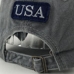 Grey USA American Flag Baseball Hat - Stylized Strap Back Tactical Cap Photo 3
