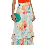 CHARO RUIZ IBIZA Rita tiered Georgette Maxi Skirt Size XS Blue Photo 0