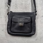 Coach  Swingpack Crossbody Bag Black Leather Turnlock Pocket Adjustable Strap Photo 4