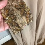 Jovani  Evening Long Sleeve Beaded Illusion Beige Gatsby Deco Formal Keyhole Gown Photo 4