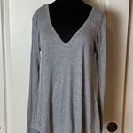 Free People INTIMATELY  GREY RIBBED LONG SLEEVE V NECK Photo 0
