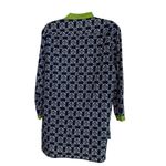 Rock Flower Paper Womens Tunic Top L Blue/White Floral Pattern Green Trim boho Blue Size L Photo 3