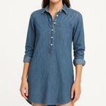 J.Crew Blue Long Sleeve Chambray Denim Jeans Button Front Mini Shirt Dress Sz 4 Photo 0