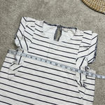 Anthropologie Postmark Flutterwork Top Sleeveless Navy White Striped Size XS Photo 9