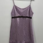 Delicates Purple Satin Nightgown Dress Mini Lingerie Size Large Sheer Photo 0