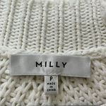 Milly  Chunky Knit White Cropped Fisherman Sweater Pullover Women’s Size P Photo 8