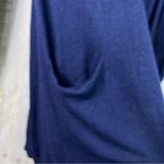 Maison Jules  Large Long Sleeve Open Front Navy Blue Lightweight Sweater Pockets Photo 5