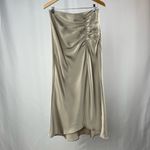 Jason Wu NWT  Satin Ruched MIDI‎ Skirt in Champagne Size Medium Photo 3