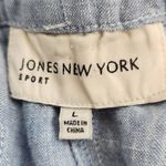 Jones New York Blue Cropped Pull-On Linen Pants Size Large Linen Tapered Pants Photo 5