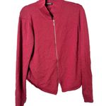 Daisy Fuentes Womens XL Sweater Cardigan Full Zip Red Mock Neck Burgundy Photo 0
