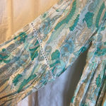 The Fox and the Mermaid Calista V Neck Tassel Floral Printed Mini Dress Blue Size M Photo 7