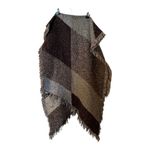 Fashion Scarf Brown Cream Soft Acrylic Wrap Scarf Asymmetrical Stripes OS Photo 3