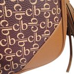 Christie Brinkley The Danbury Mint Tan & Brown Logo Crossbody Satchel Bag Photo 5