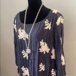 Westport Navy Dress with White Floral Pattern loose fit keyhole back medium Photo 1
