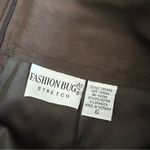 Fashion Bug Vintage Faux Suede Dark Brown Long Pencil Skirt Back Slit Size 6 Photo 5
