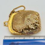 Vintage Gold Tone Mesh Key Chain Coin Purse Photo 11