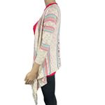 Maurice's Womens Cardigan Sweater Crochet Back Striped Fringed Open Front Medium Photo 4
